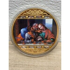2017 The Last Supper John Peter And Judas Coin 24k Gold Plated And Swarovski